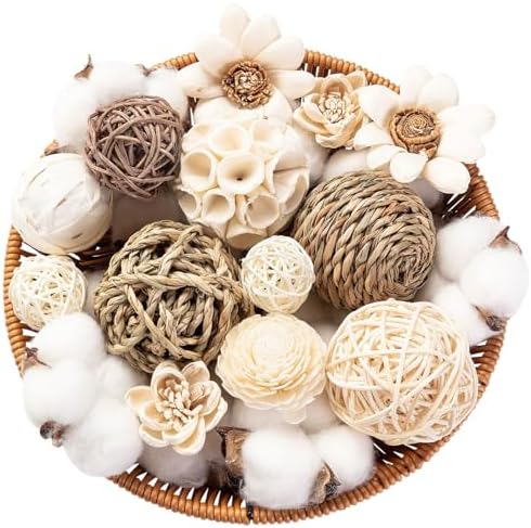 23Pcs Woven Rattan Decorative Balls for Vase Fillers