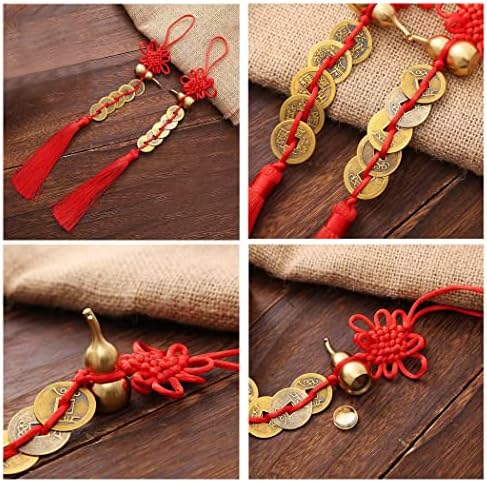 2PCS Feng Shui Good Luck Charms with 5 Coins for Blessing Gifts