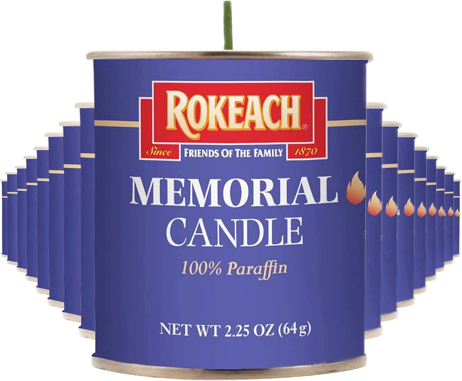 Rokeach 24 Hour Yahrzeit Memorial Tin Candles 48 Count