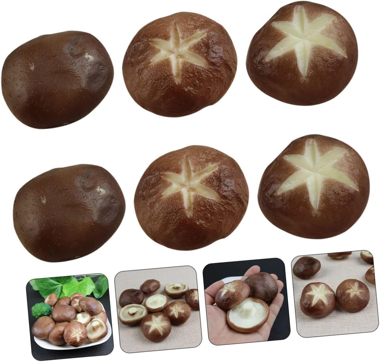 Healifty 6Pcs Realistic Mushroom Models for Photo Props