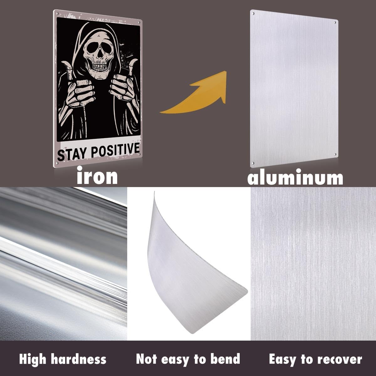 Halloween Skull Aluminium Plate Home Decor Sign