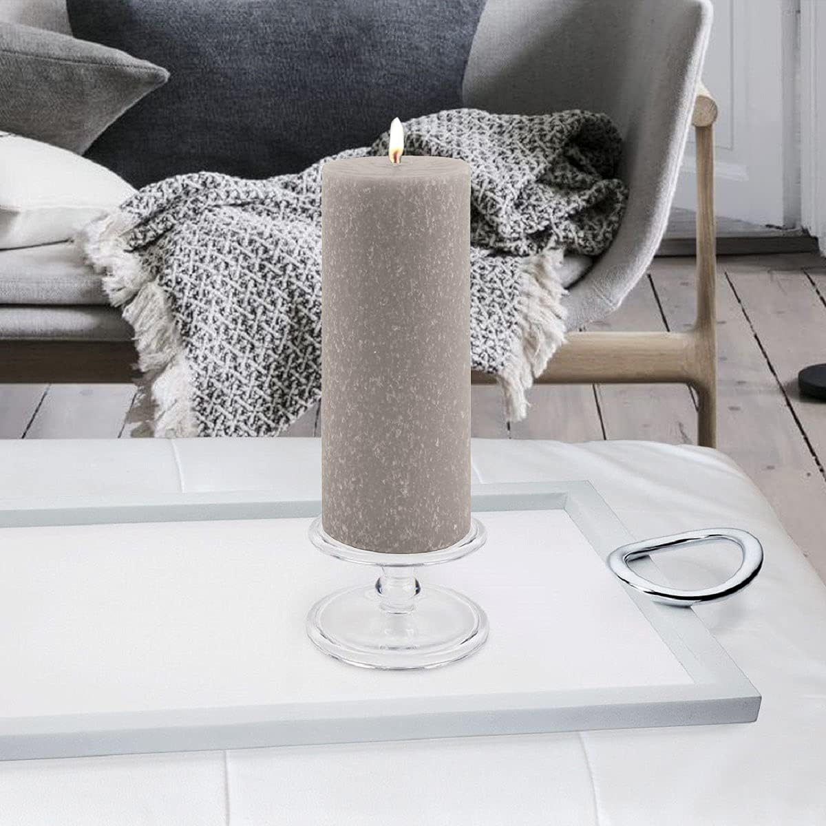 Root Candles Unscented Timberline Pillar Candle 3x9 Inches Platinum