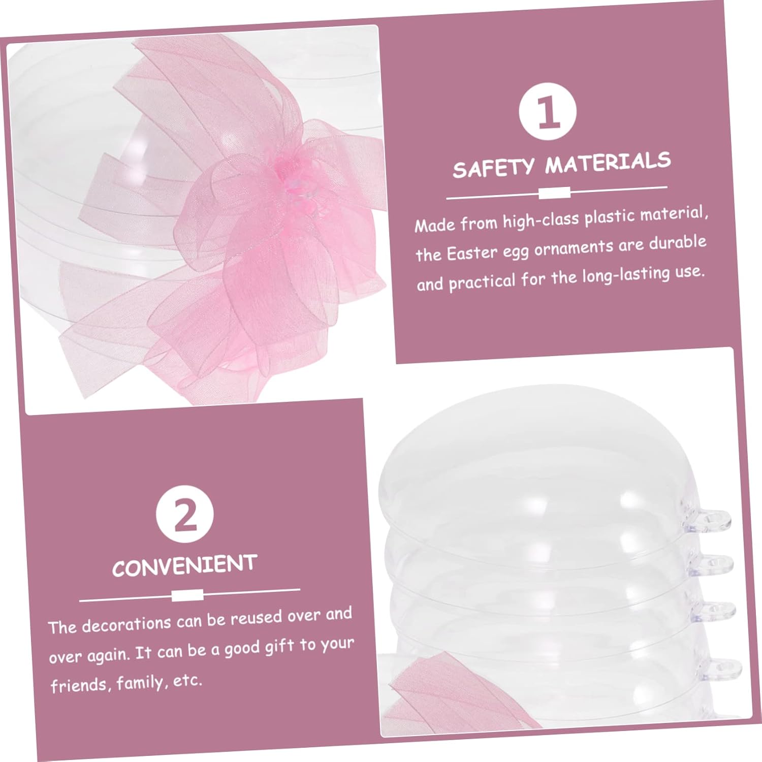LIFKOME 6Pcs Clear Egg Shape Candy Boxes for Party Favors