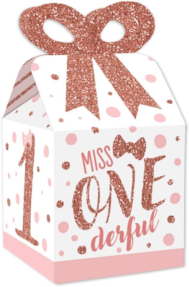 Big Dot of Happiness 1st Birthday Bow Box Set of 12