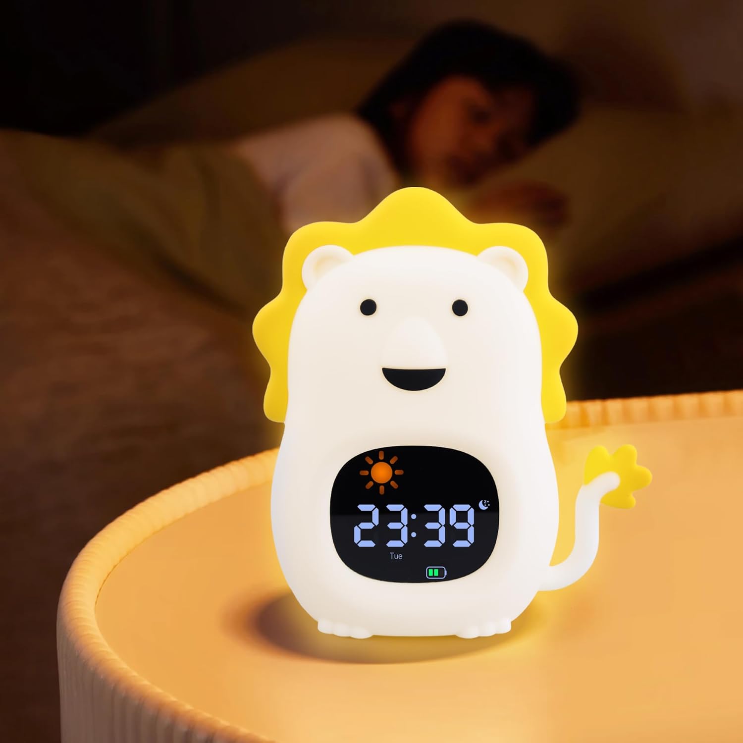 Kids Alarm Clock with White Noise and Night Light