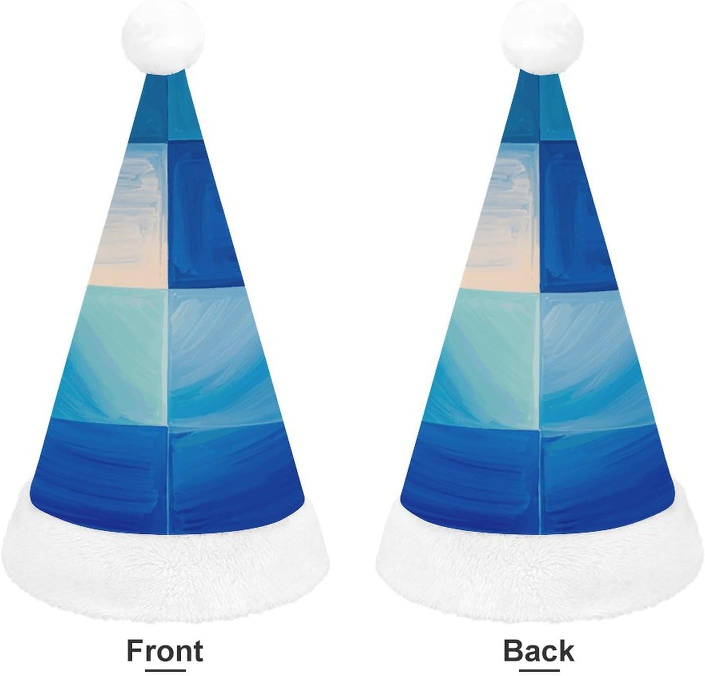 Santa Hat Abstract Blue Christmas Party Headwear
