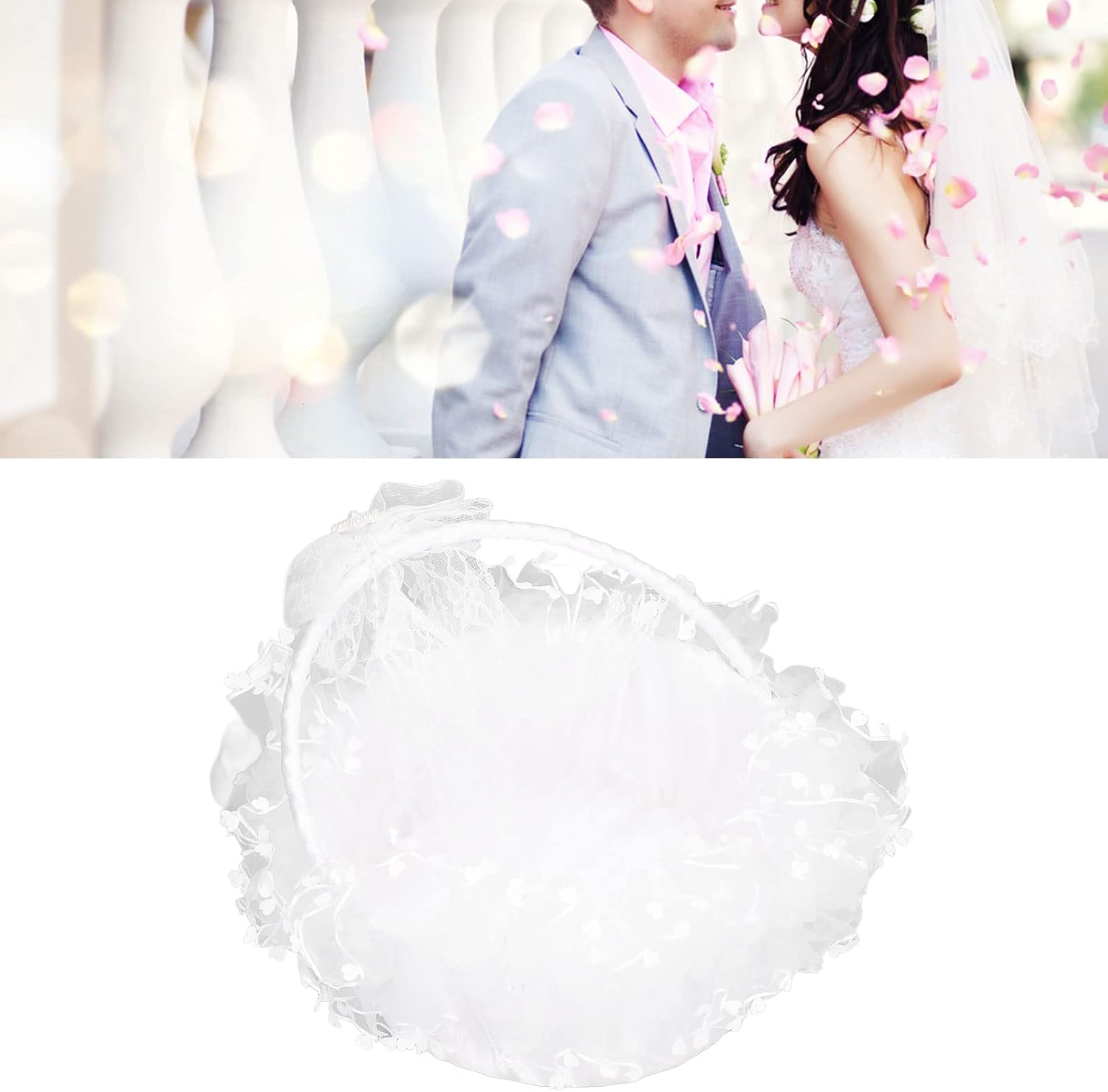 Enforose Flower Girl Basket with Handle