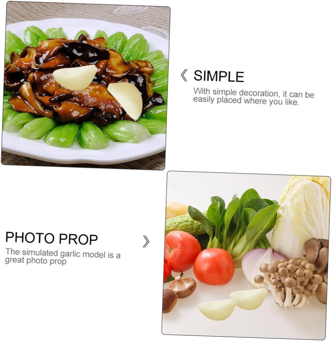 10pcs Lifelike Garlic Cloves Artificial Photo Props