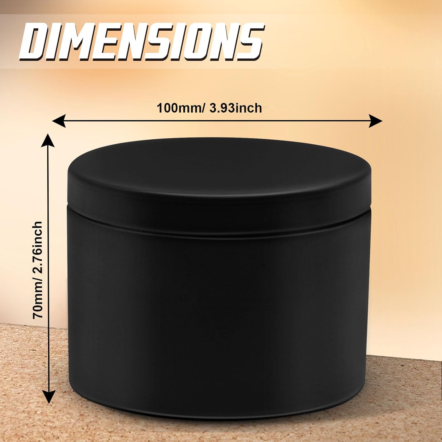 Premium Matte Black Candle Tins 12oz 12-Pack