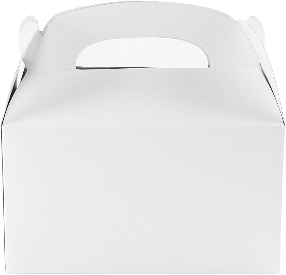 Super Z Outlet White Treat Boxes with Handles 12 Pack