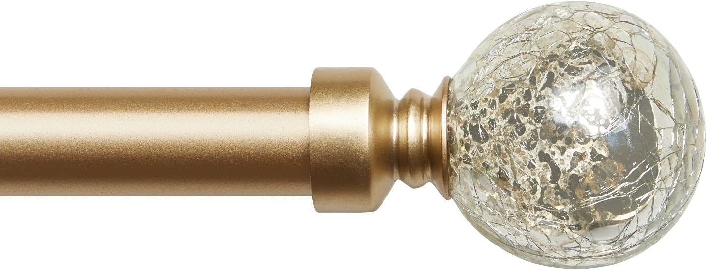 Exclusive Home Silver Aged Sphere Curtain Rod Set
