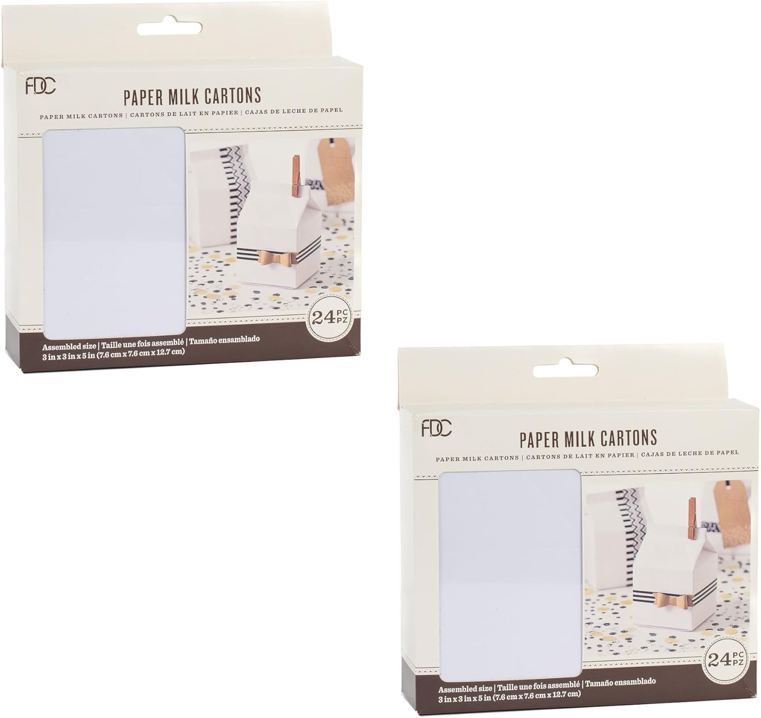 Pack of 48 White Party Favor Milk Cartons