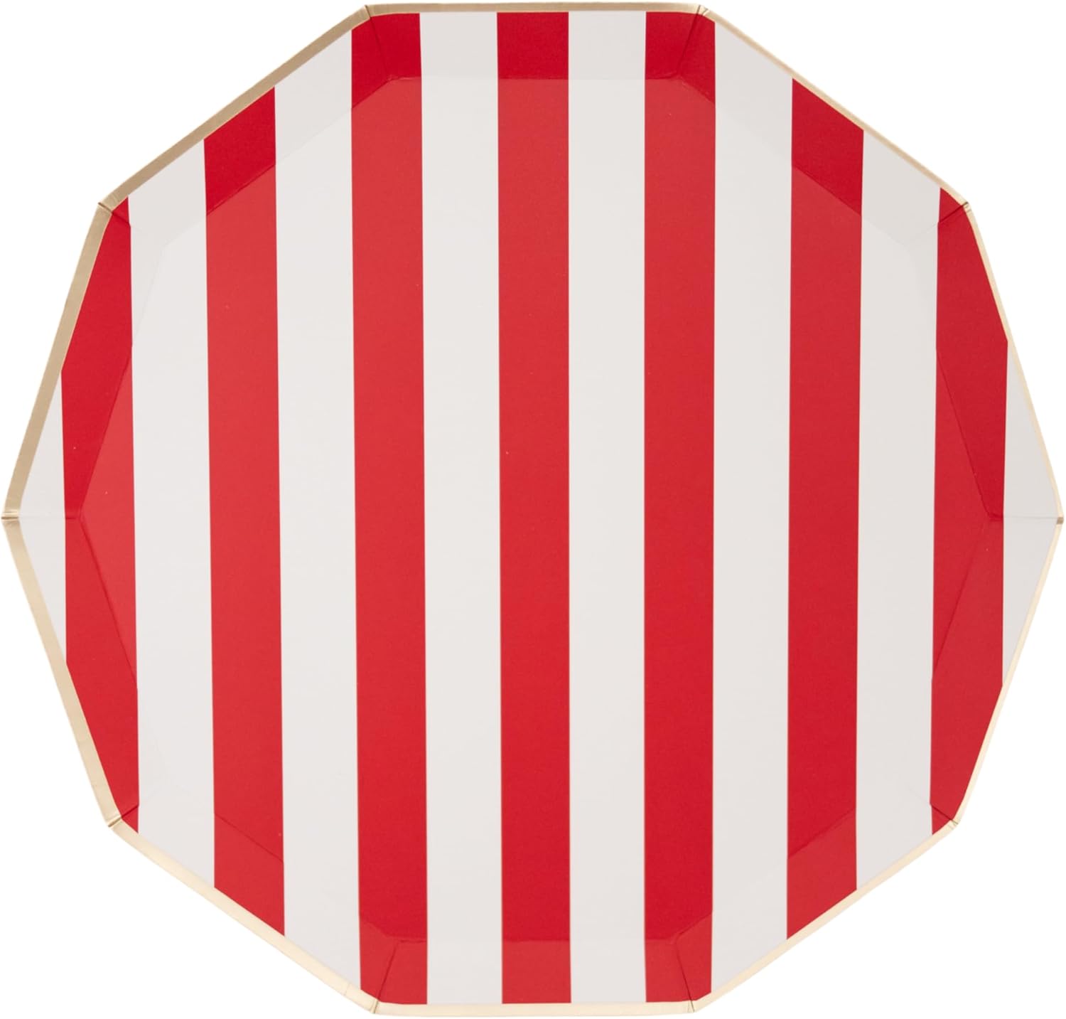 Red Cabana Stripe Paper Plates 105 Inch Pack of 8