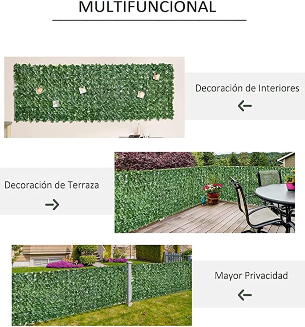 Artificial Ivy Privacy Wall 1x25m Greenery Decor Screen