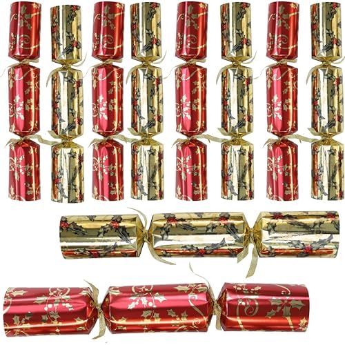 Toyland Pack of 10 Red and Gold Holly Tree Christmas Party Favors