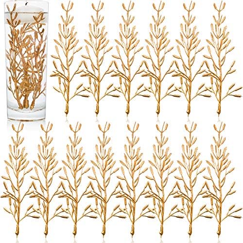 50 Pieces Gold Faux Flowers for Floating Candles and Centerpieces