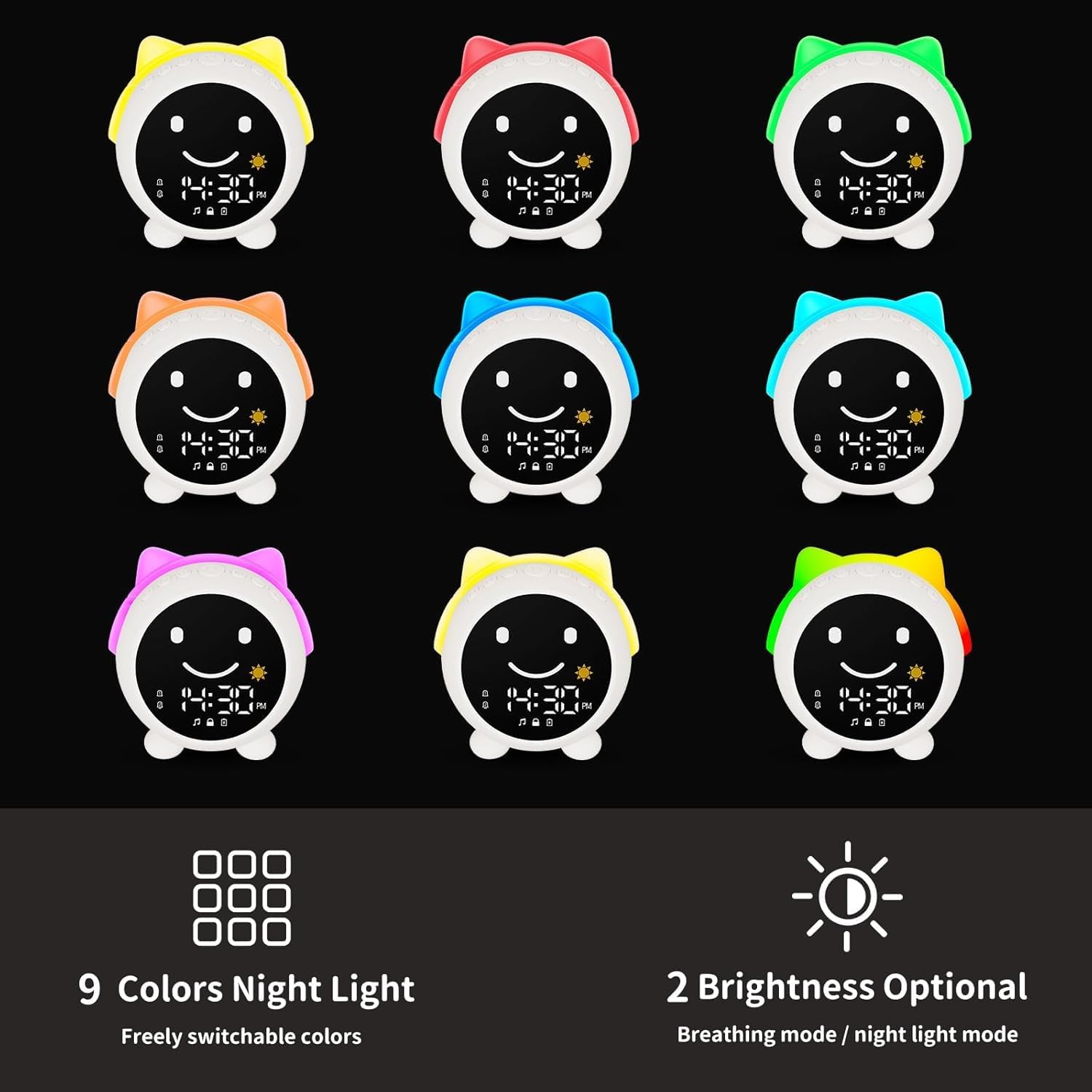 White Noise Machine with Kids Alarm Clock and Night Light