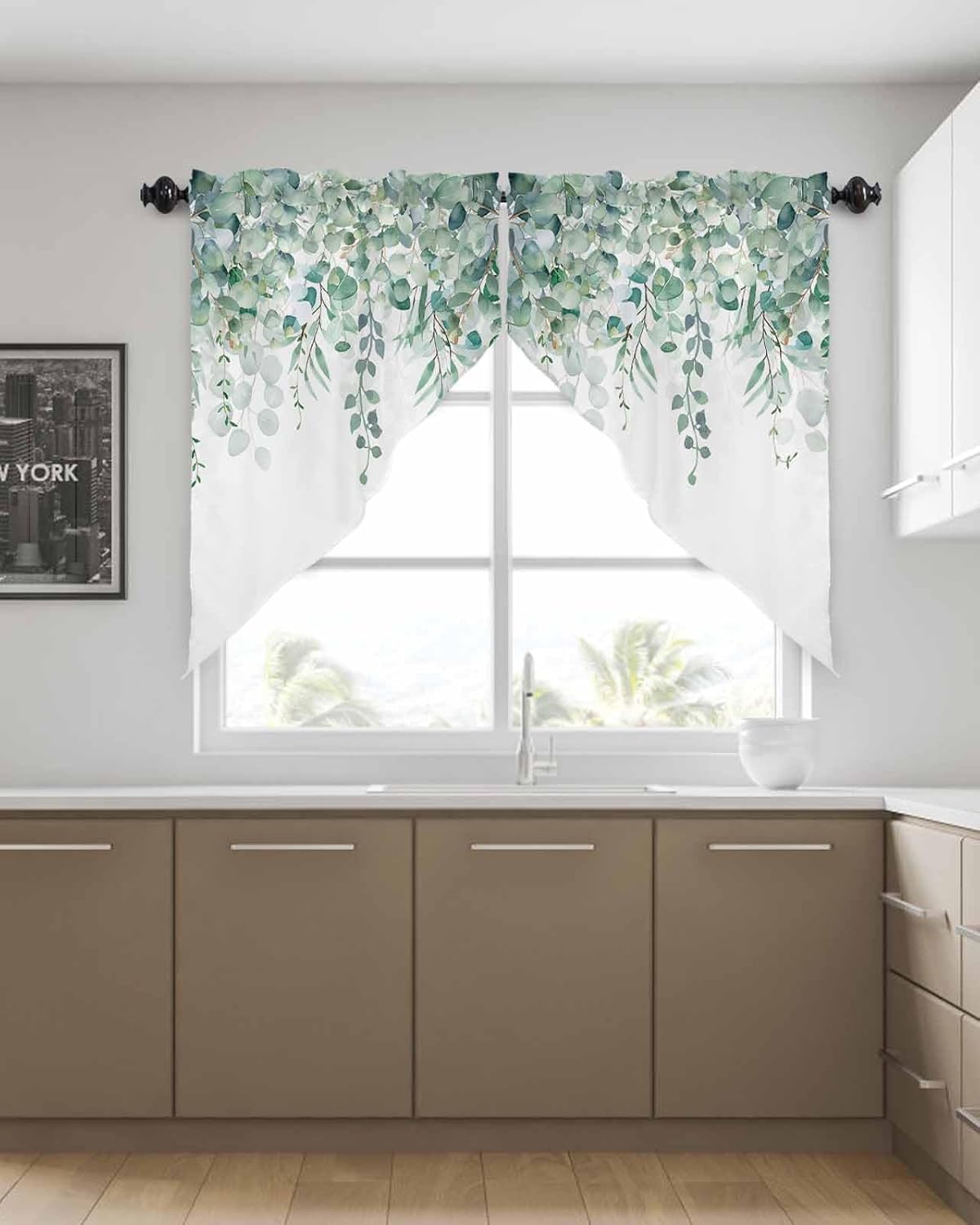 TweetyBed Sage Green Eucalyptus Swag Valance