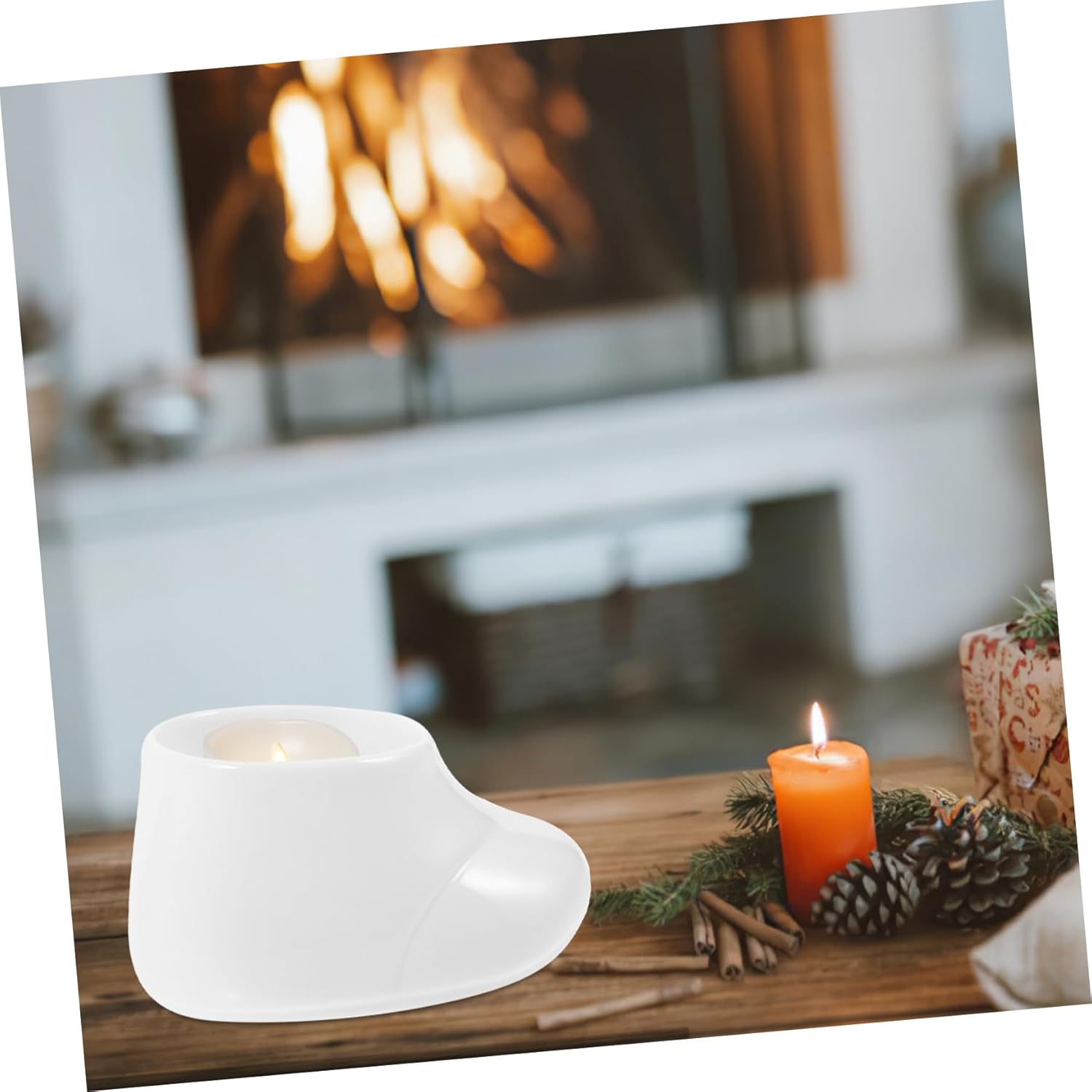 Christmas Boots Candle Holder Festive Decor