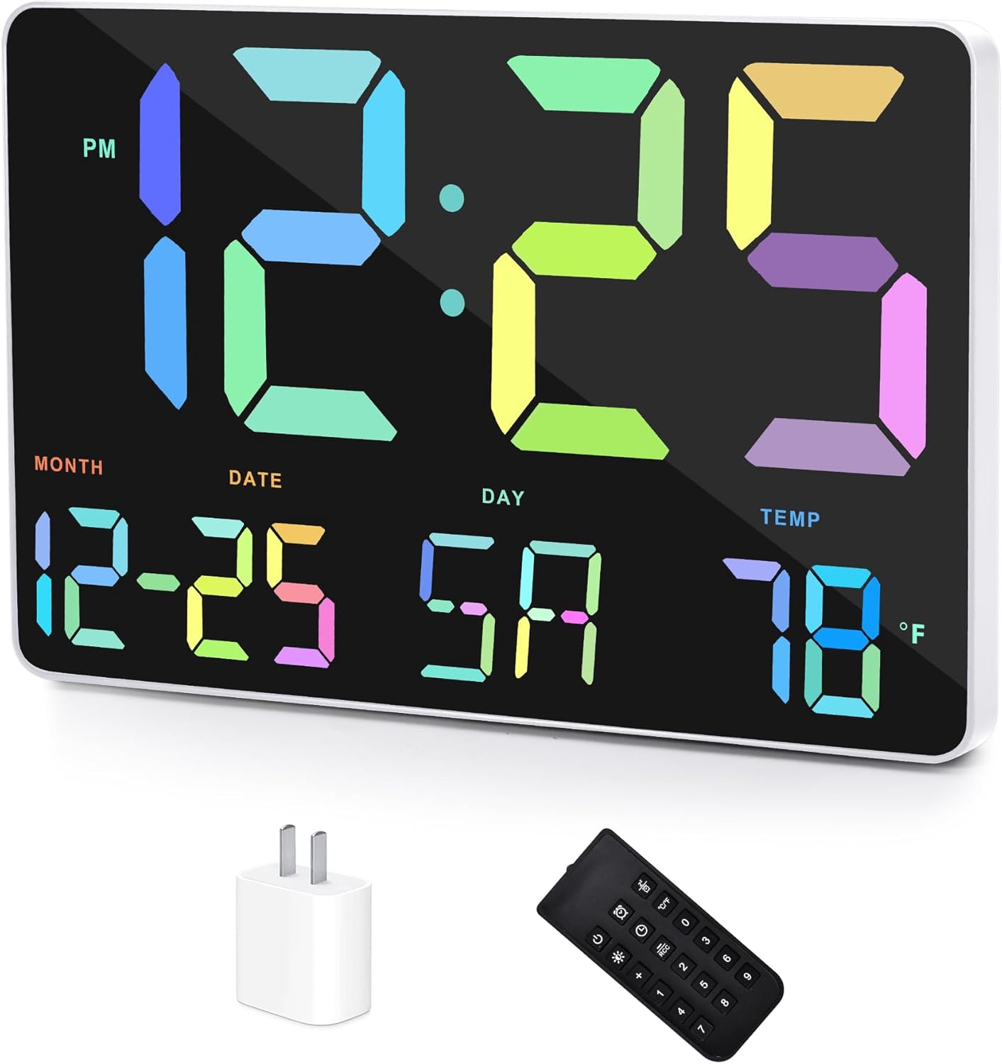 Amgico RGB Digital Alarm Clock with Snooze and Temperature Display