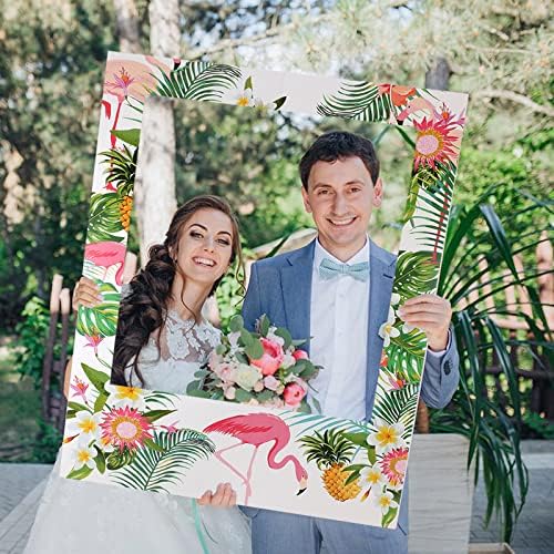 PHOGARY Luau Photo Booth Props 15PCS Tropical Party Kit