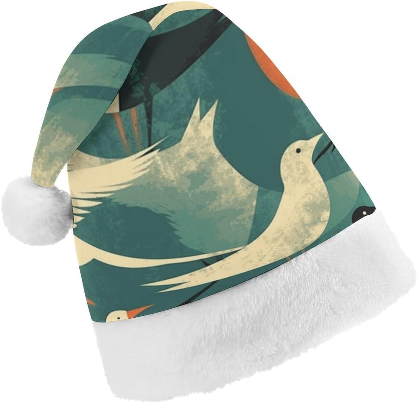 Santa Hat Flock Of Birds Christmas Headwear