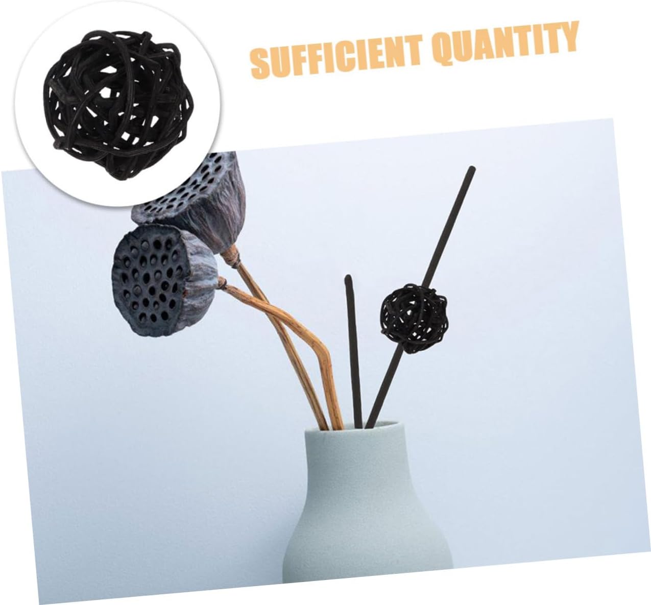 Cabilock 40pcs Wicker Rattan Balls Decorative Orbs