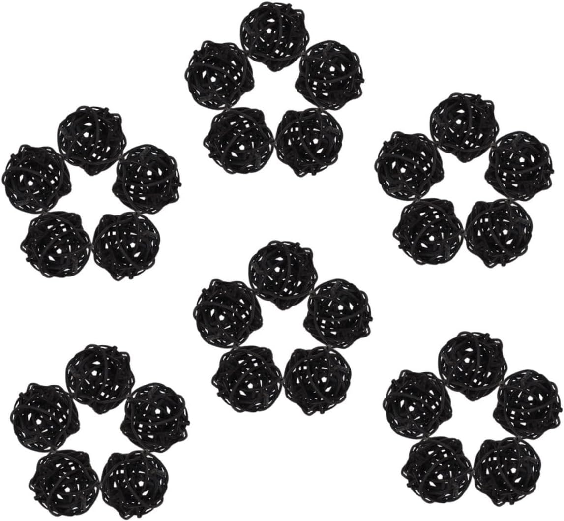 Cabilock 40pcs Wicker Rattan Balls Decorative Orbs