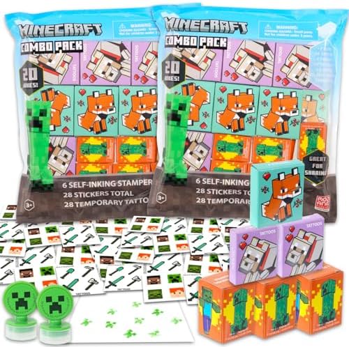 Minecraft Holiday Gift Exchange Set with 40 Party Favor Boxes