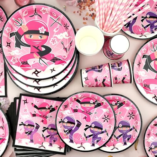 Ninja Girl Party Tableware Set for 40 Guests