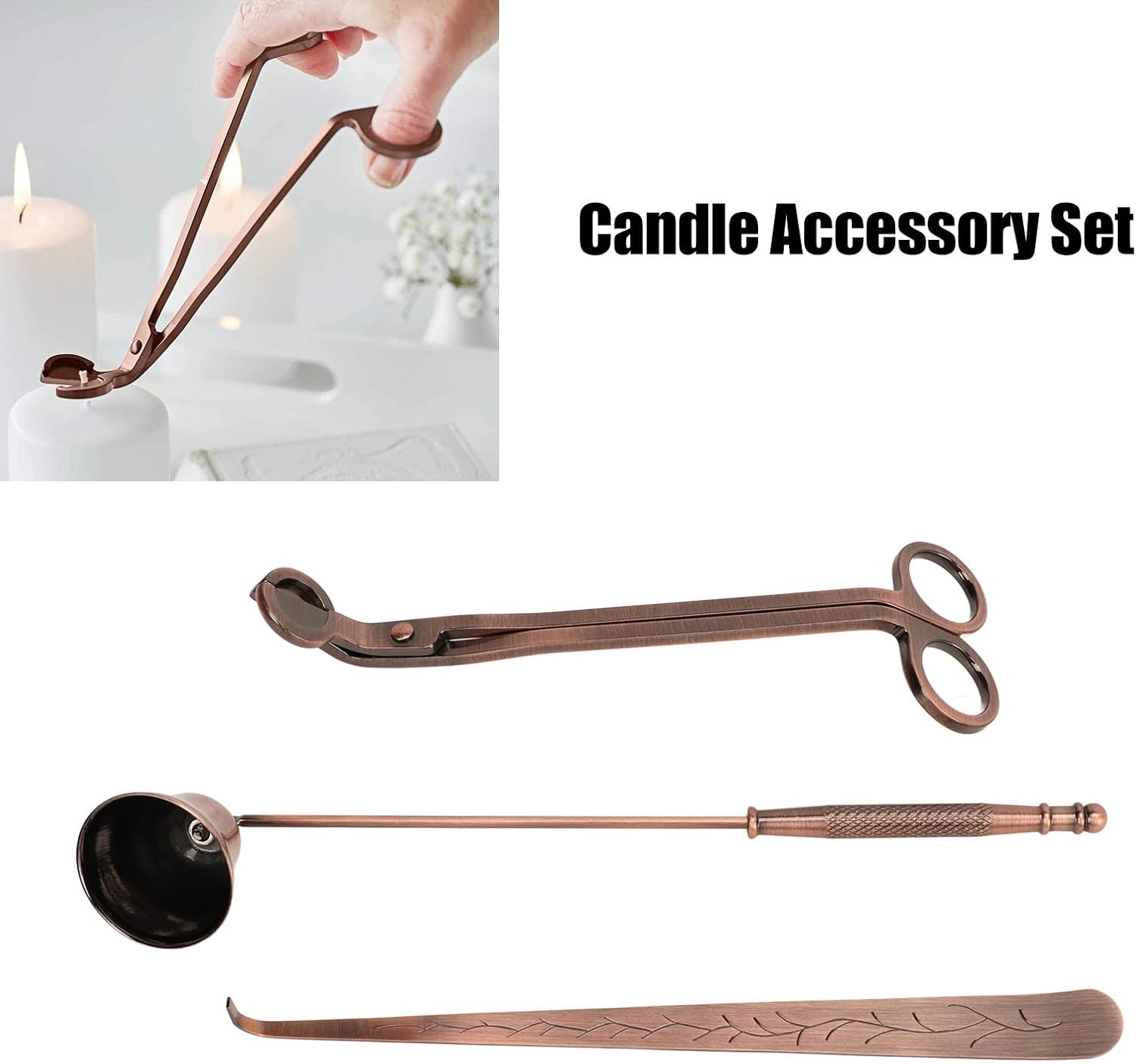 3 in 1 Candle Care Kit with Trimmer Snuffer Dipper
