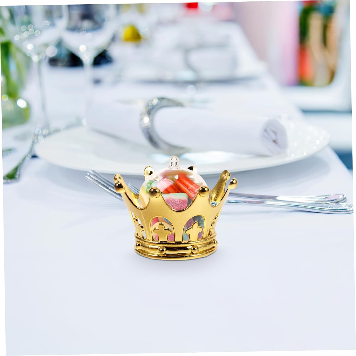 12pcs Electroplated Gold Silver Candy Box Princess Party Favor Wedding Favors