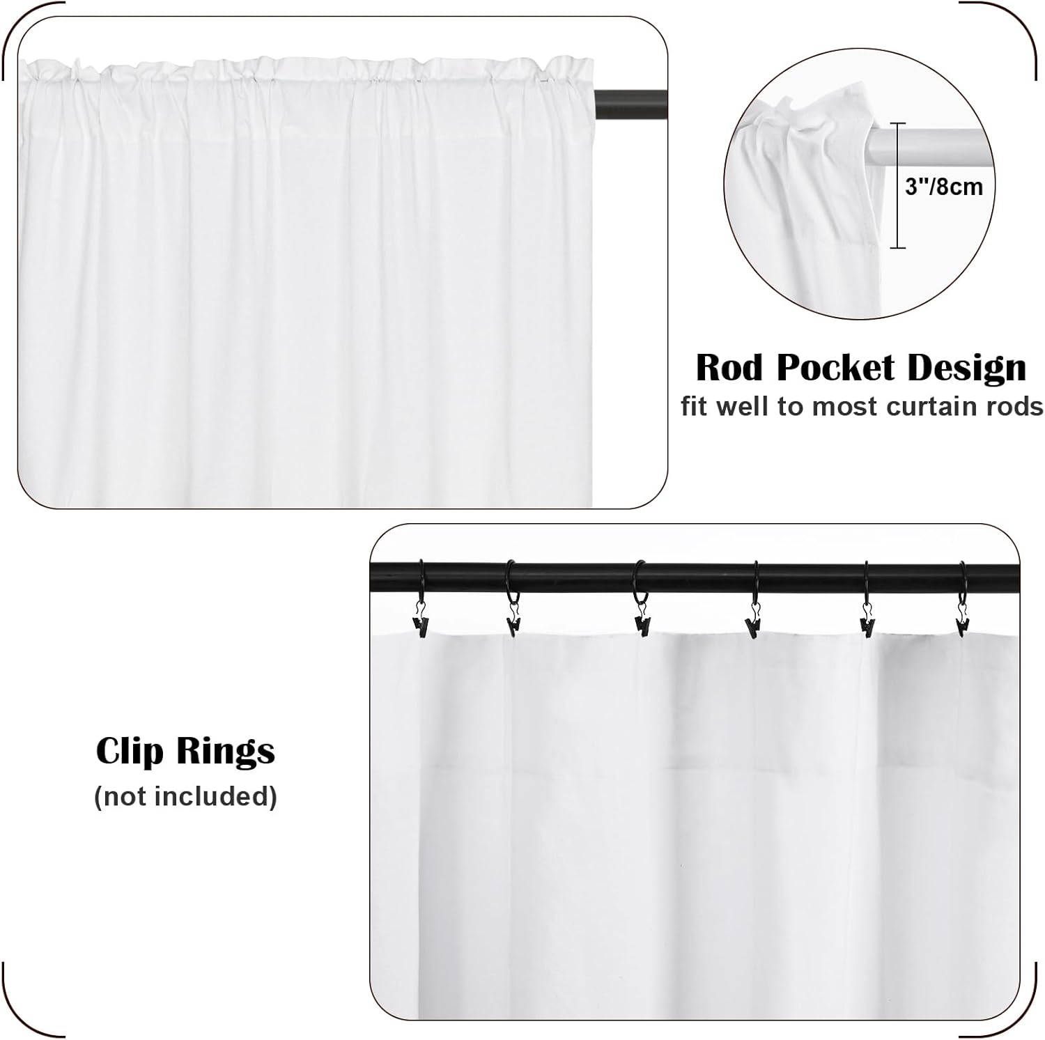 FRAMICS Farmhouse Swag Curtain 52x36 Inch