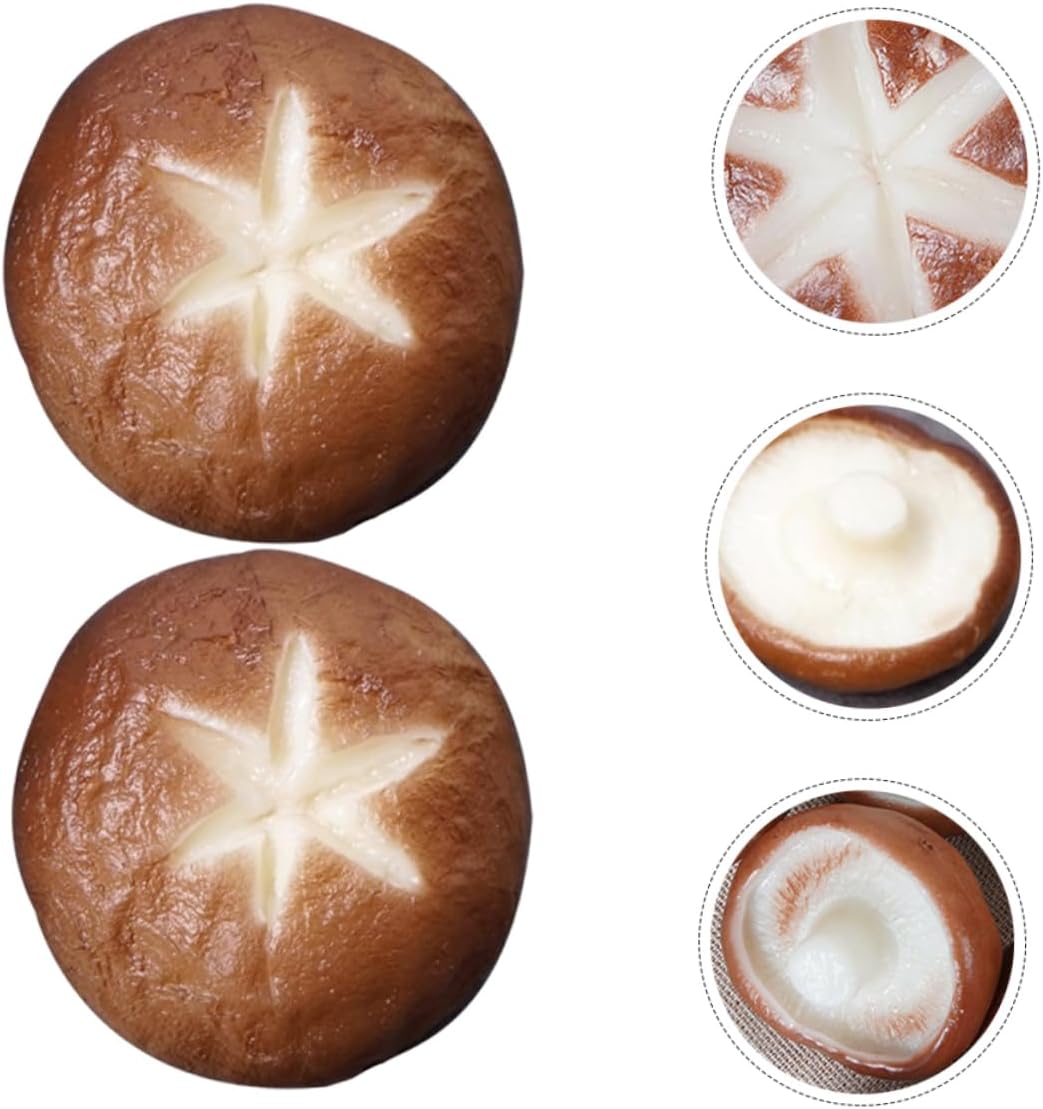 5pcs Artificial Shiitake Mushroom Model for Barbecue and Photo Props