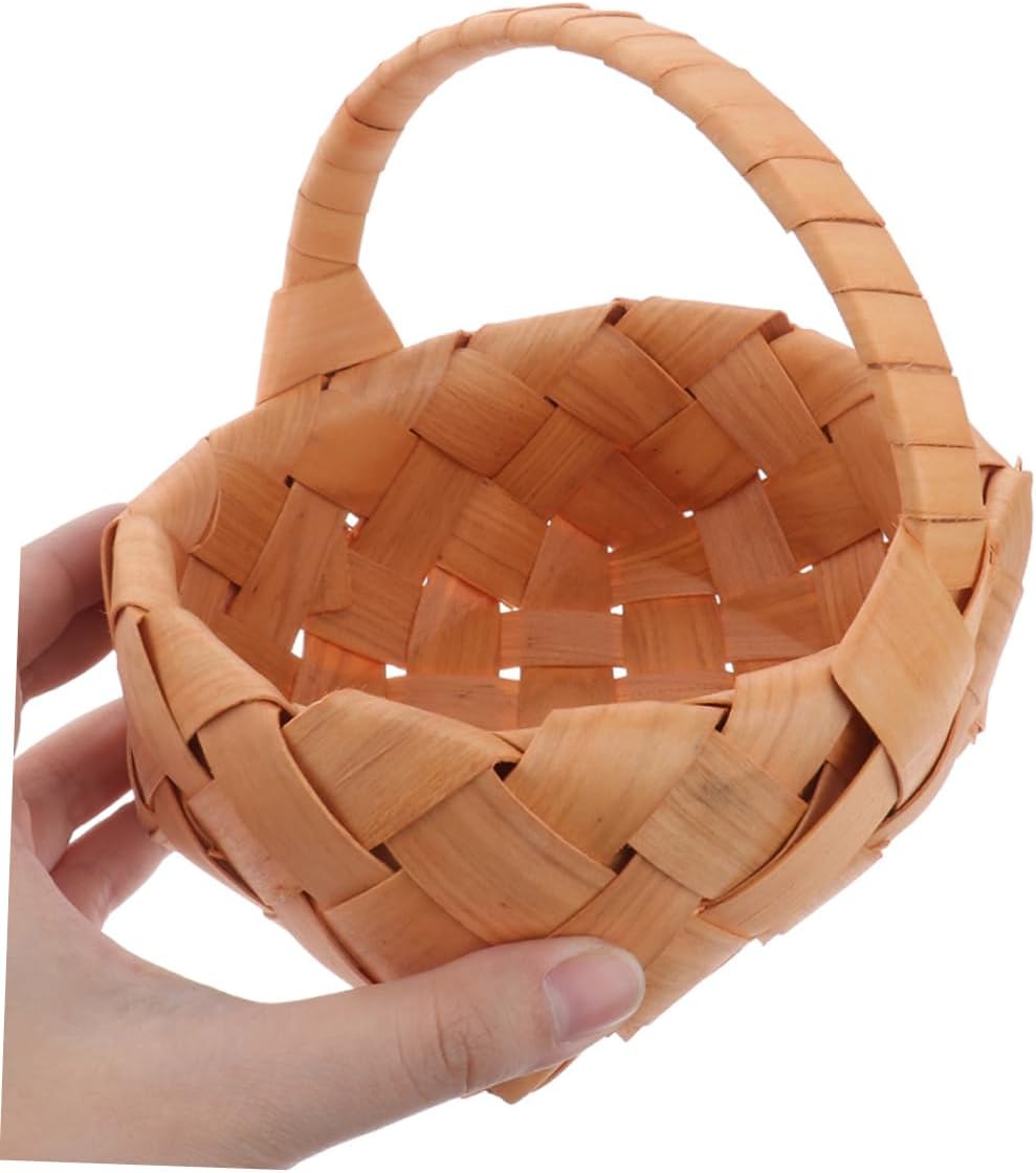 Handheld Wedding Bouquet Basket Set 4pcs Mini Wicker Rattan Baskets