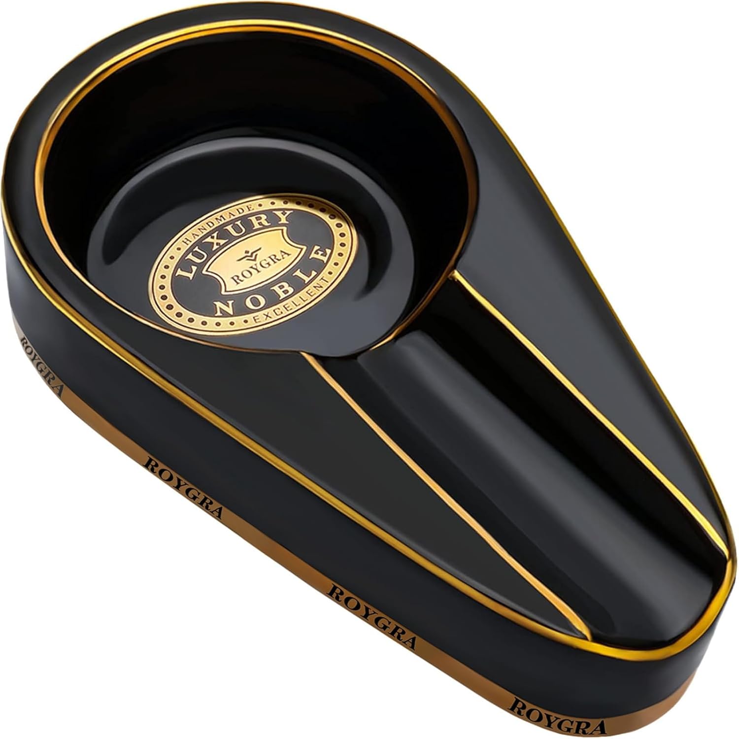 Roygra Cigar Ashtray Portable Travel Black