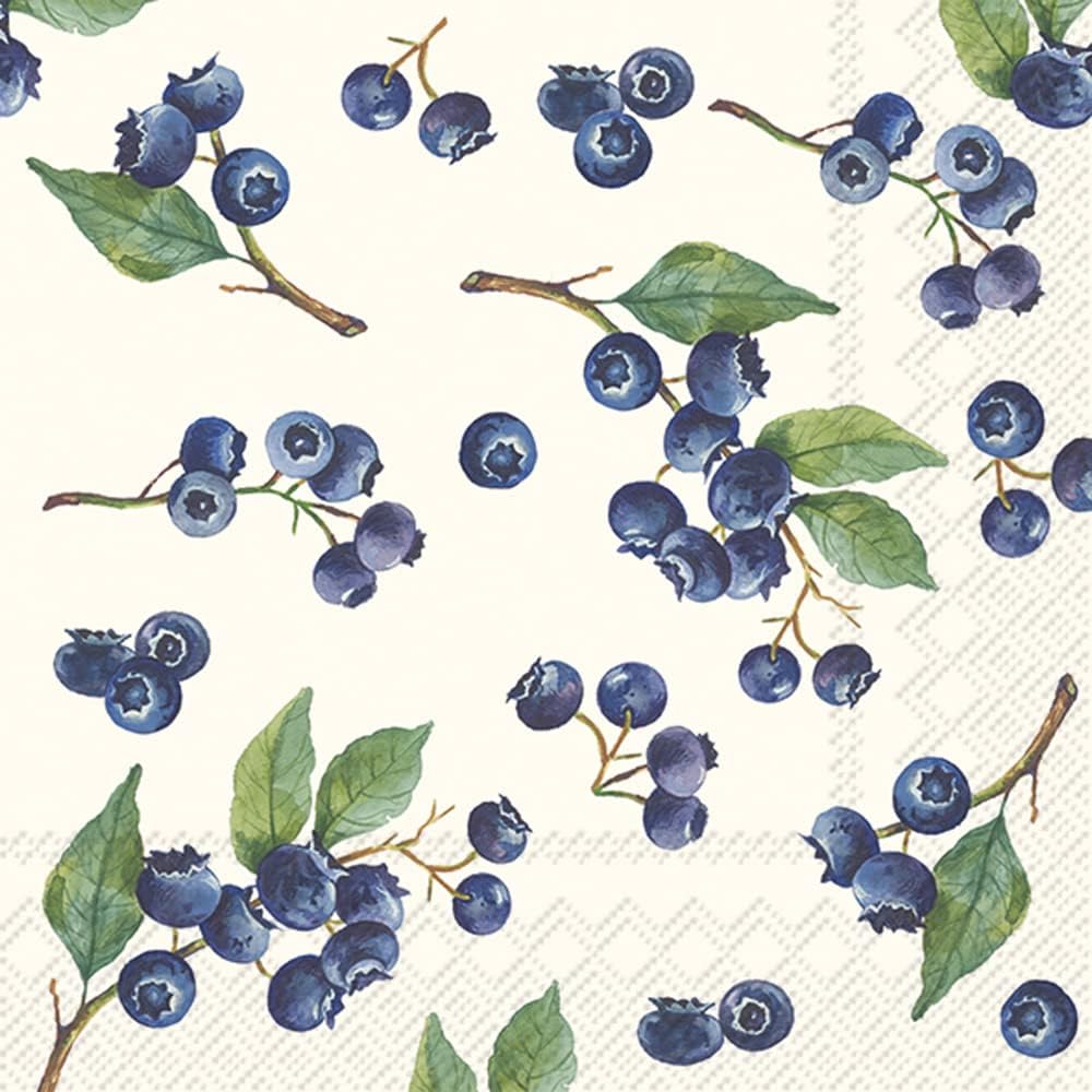 IHR Ideal Home Cocktail Napkins 5x5 Blueberries 20 Count