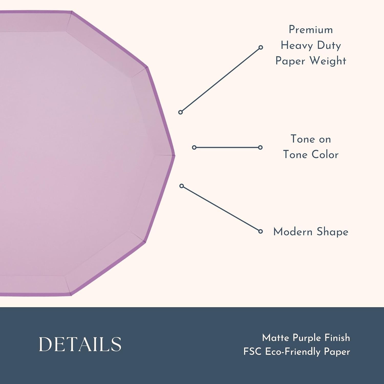Lilac Purple Paper Plates 105 Inch Pack of 8