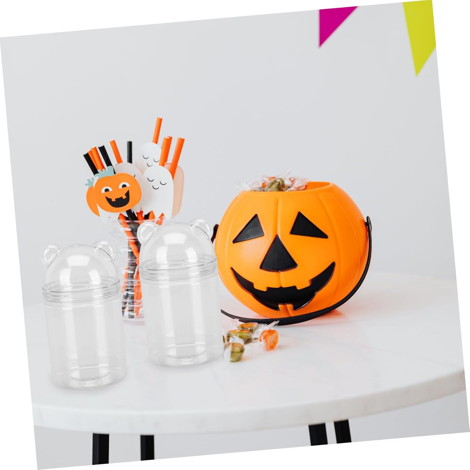 8pcs Transparent Candy Storage Bottles for Parties and Weddings