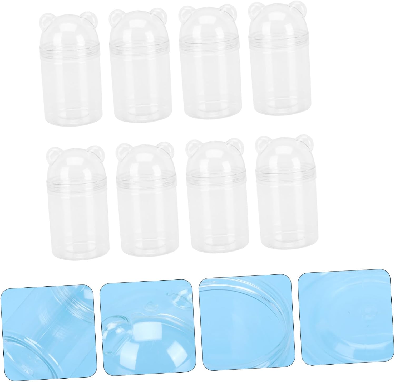 8pcs Transparent Candy Storage Bottles for Parties and Weddings