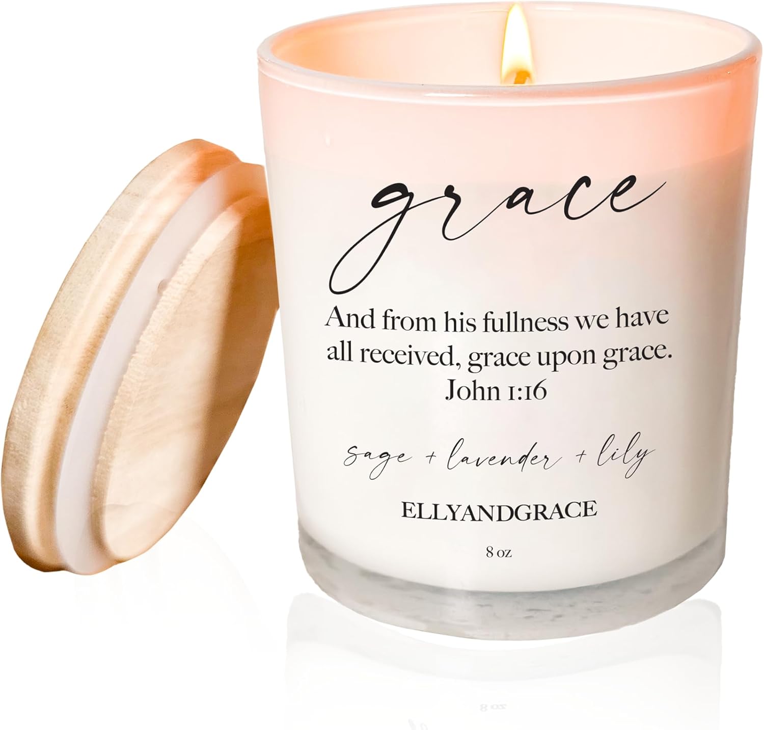 Elly Grace Scented Soy Candle with Bible Verse