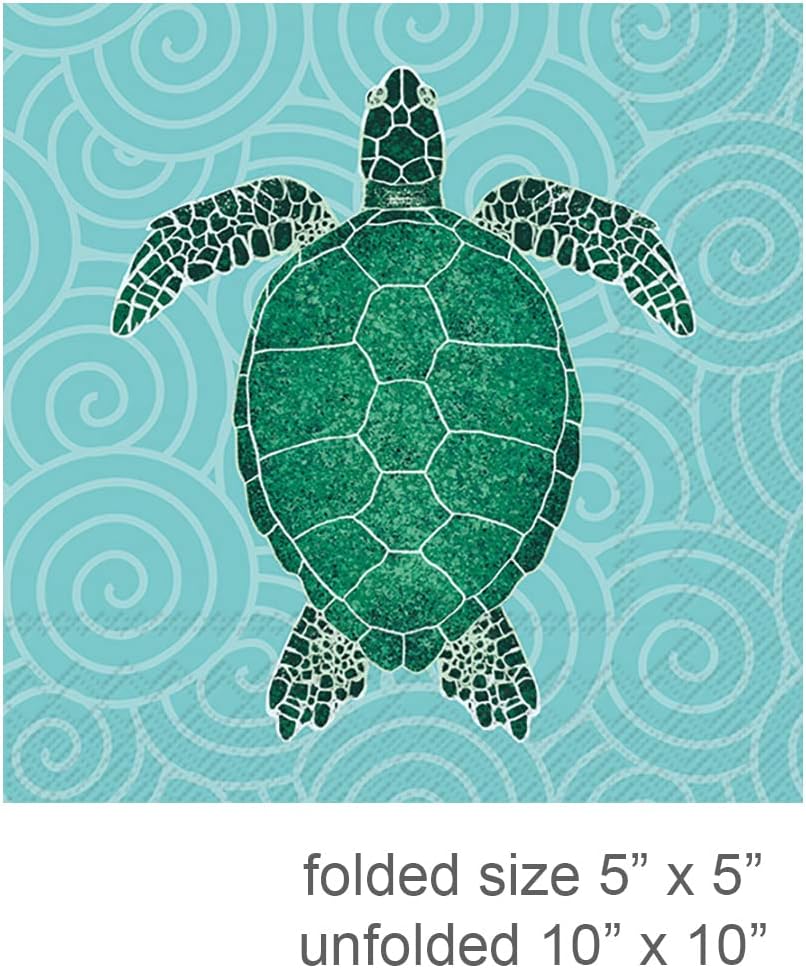 Ihr Ideal Home Range Cocktail Napkins 5x5 Sea Turtle 20 Count