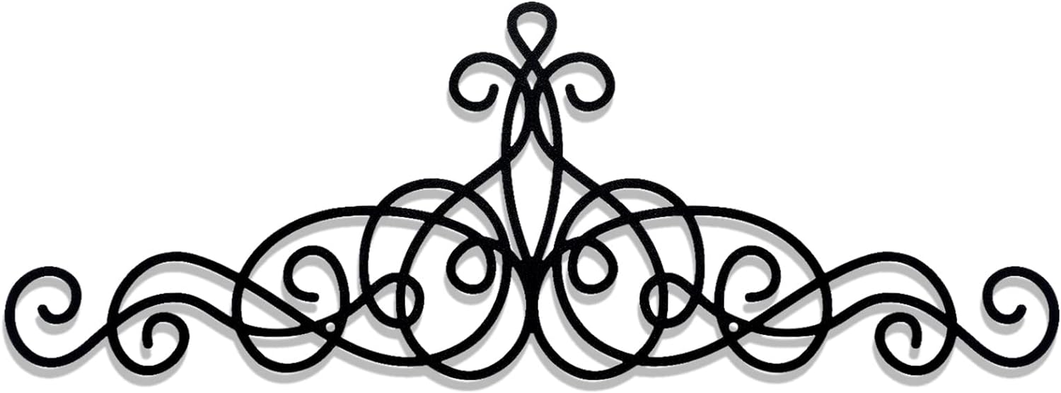 Zhengmy Black Metal Scroll Wall Art Decor