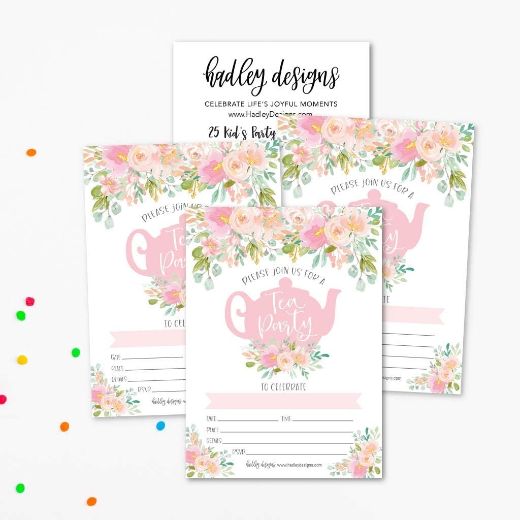 Hadley Designs 25 Tea Party Invitations for Girls