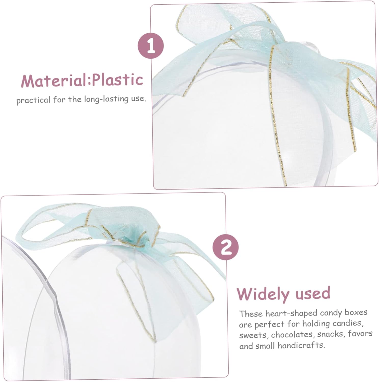 6pcs Fillable Easter Candy Boxes Clear Shaped Containers