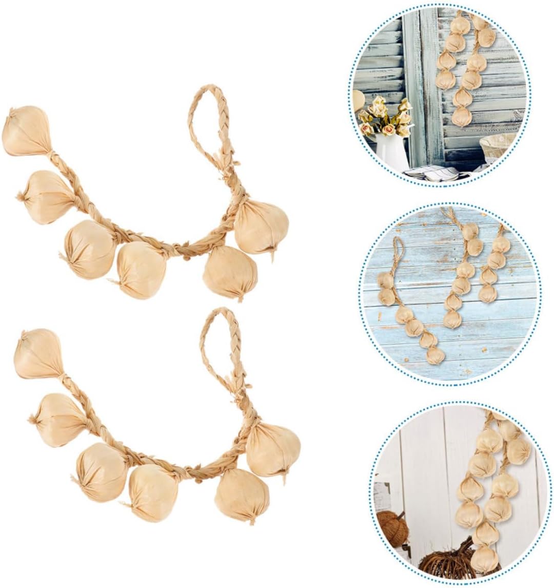 Cabilock Lifelike Fake Garlic Garland Strings for Photo Props