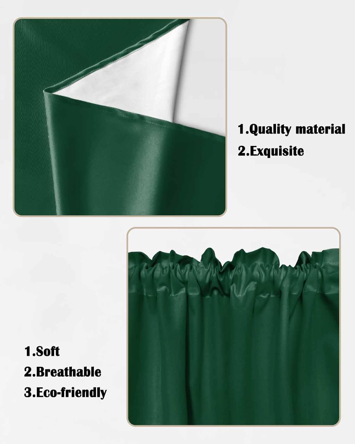 Swag Valance Set - Modern Hunter Green Olive Green Window Curtains