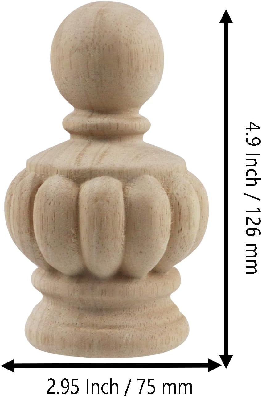 Chinflly Decorative Wood Finials Pack of 1