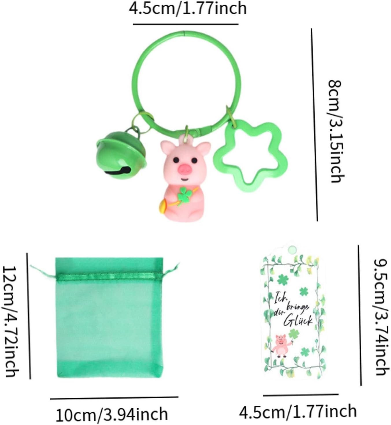 St Patrick Day Party Favor Packs Set with Keychains and Gift Bags