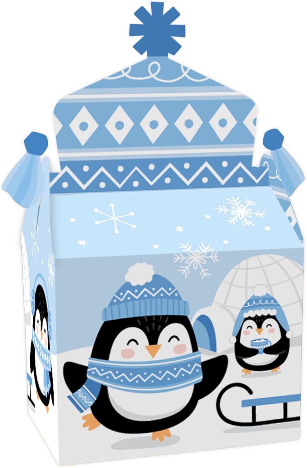 Big Dot of Happiness Winter Penguins Treat Box Set of 12